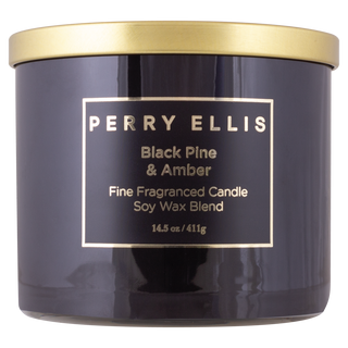 Perry Ellis Black Pine + Amber Candle 14.5 oz