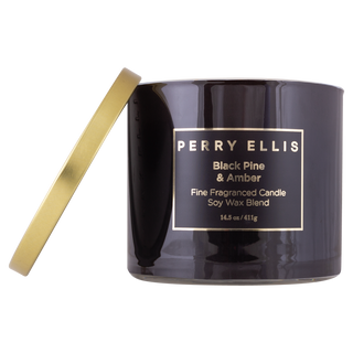 Perry Ellis Black Pine + Amber Candle 14.5 oz