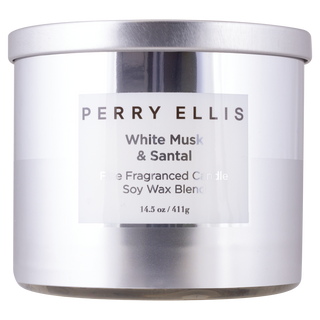 Perry Ellis White Musk + Santal Candle 14.5 oz